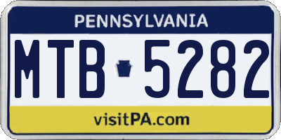 PA license plate MTB5282