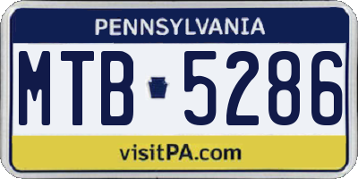 PA license plate MTB5286