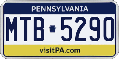 PA license plate MTB5290