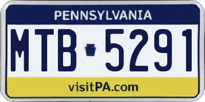 PA license plate MTB5291
