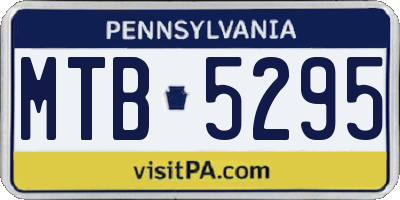 PA license plate MTB5295
