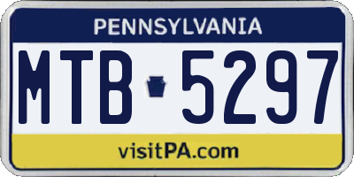PA license plate MTB5297