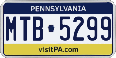 PA license plate MTB5299
