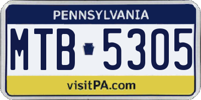 PA license plate MTB5305