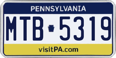 PA license plate MTB5319