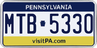 PA license plate MTB5330