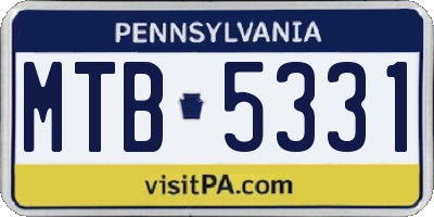 PA license plate MTB5331