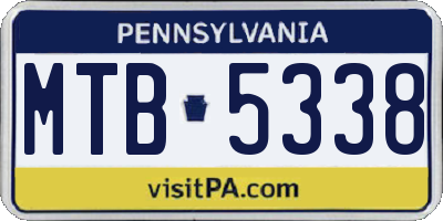 PA license plate MTB5338