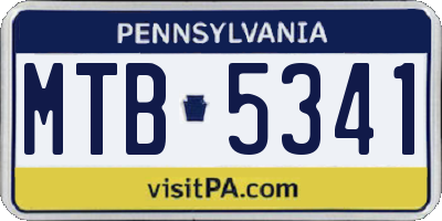PA license plate MTB5341