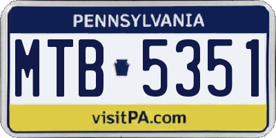 PA license plate MTB5351