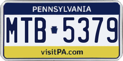 PA license plate MTB5379