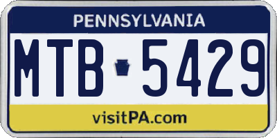 PA license plate MTB5429