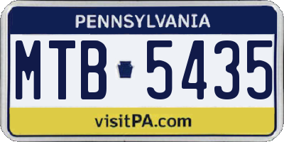 PA license plate MTB5435