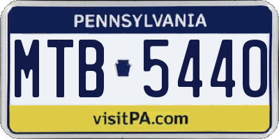 PA license plate MTB5440