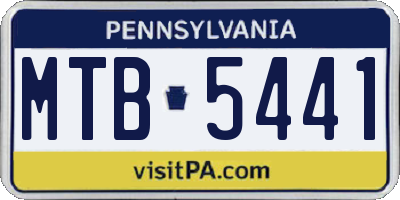 PA license plate MTB5441
