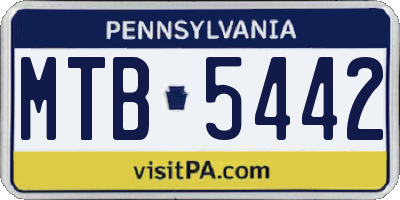PA license plate MTB5442