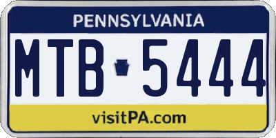 PA license plate MTB5444