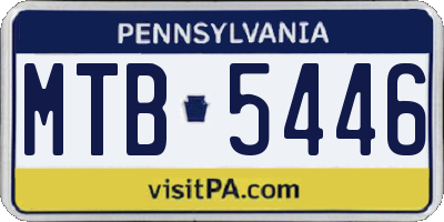 PA license plate MTB5446