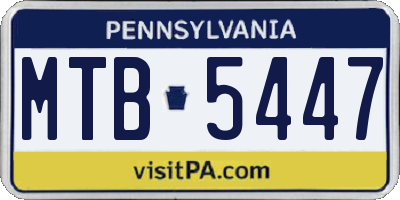PA license plate MTB5447