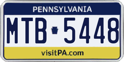 PA license plate MTB5448