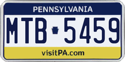 PA license plate MTB5459