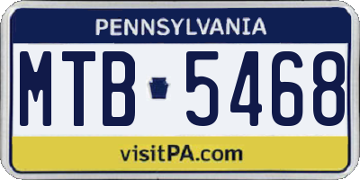 PA license plate MTB5468