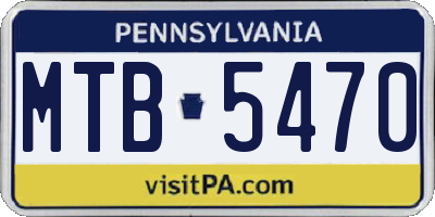 PA license plate MTB5470