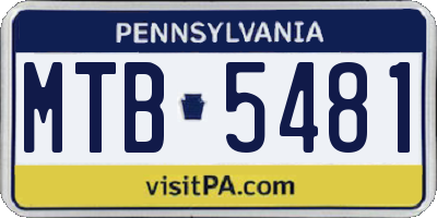 PA license plate MTB5481