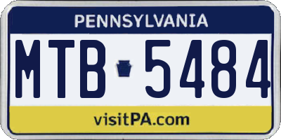 PA license plate MTB5484