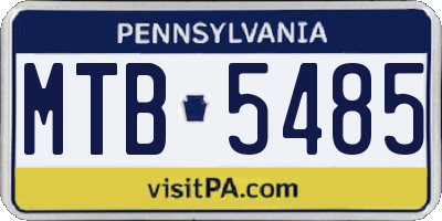 PA license plate MTB5485