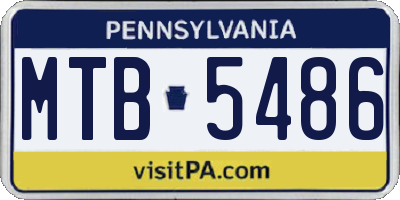 PA license plate MTB5486
