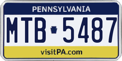 PA license plate MTB5487