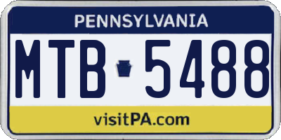 PA license plate MTB5488