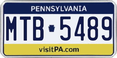 PA license plate MTB5489