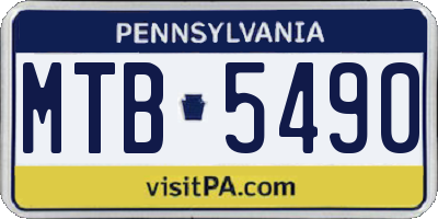 PA license plate MTB5490