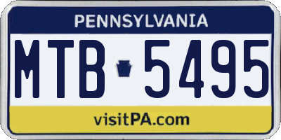PA license plate MTB5495