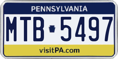 PA license plate MTB5497