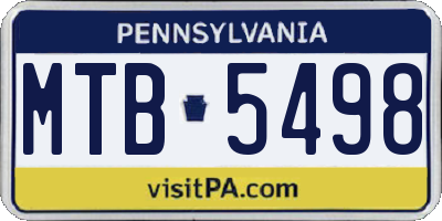 PA license plate MTB5498