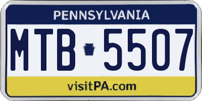 PA license plate MTB5507
