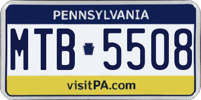 PA license plate MTB5508