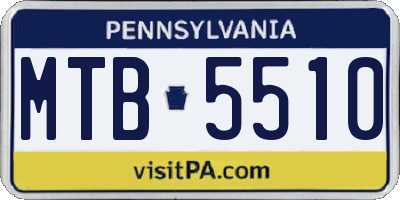 PA license plate MTB5510