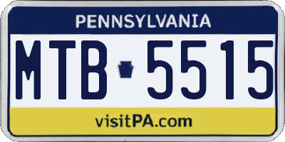 PA license plate MTB5515