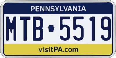 PA license plate MTB5519