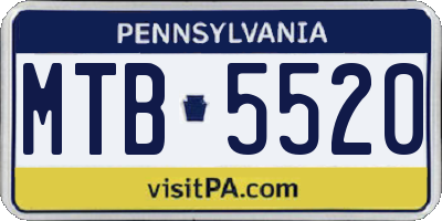 PA license plate MTB5520