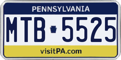 PA license plate MTB5525