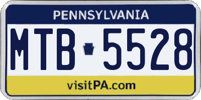 PA license plate MTB5528