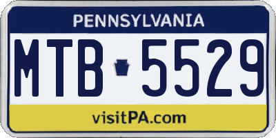 PA license plate MTB5529