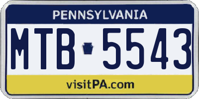 PA license plate MTB5543