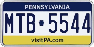 PA license plate MTB5544