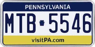 PA license plate MTB5546